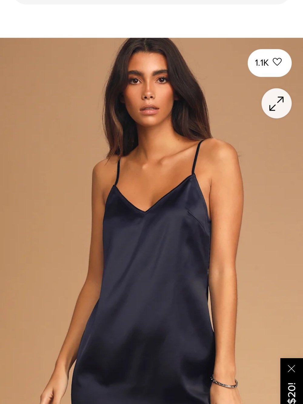 Lulu’s Love's First Kiss Navy Blue Satin Mini Slip Dress